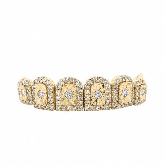 6 Piece 10K Gold Grill w/ 1.68ct Diamond Blocks