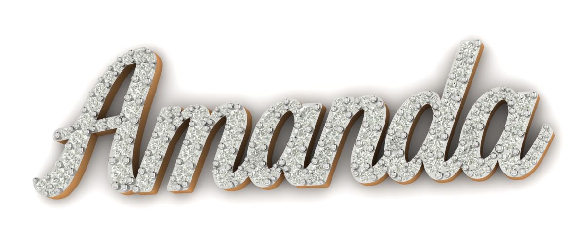 10K Yellow Gold Personalized Diamond Name Plate