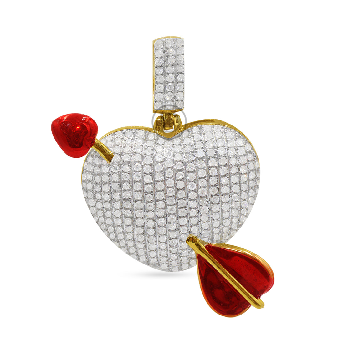 10K Yellow Gold Heart Pendant With 1.00CT Diamonds