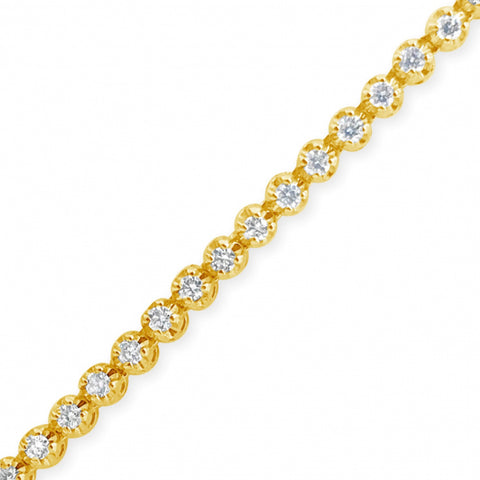 10K Solid Yellow Gold 4.40 CTW Round Cut Diamond Tennis Necklace
