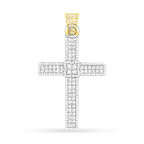 10k yellow gold cross pendant with 1.65ct diamonds