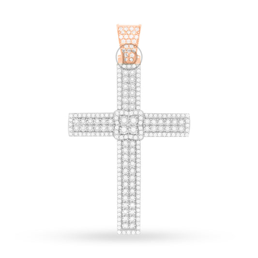10k yellow gold cross pendant with 1.65ct diamonds
