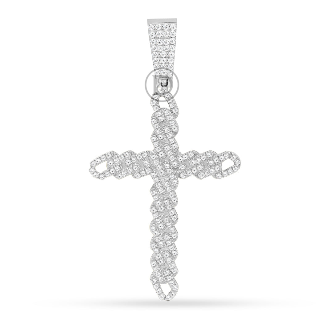 10k Yellow Gold cross pendant 0.35ct diamonds