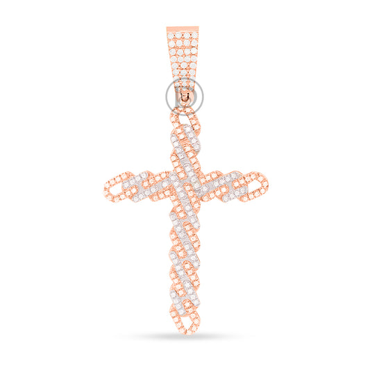 10k Yellow Gold cross pendant 0.35ct diamonds