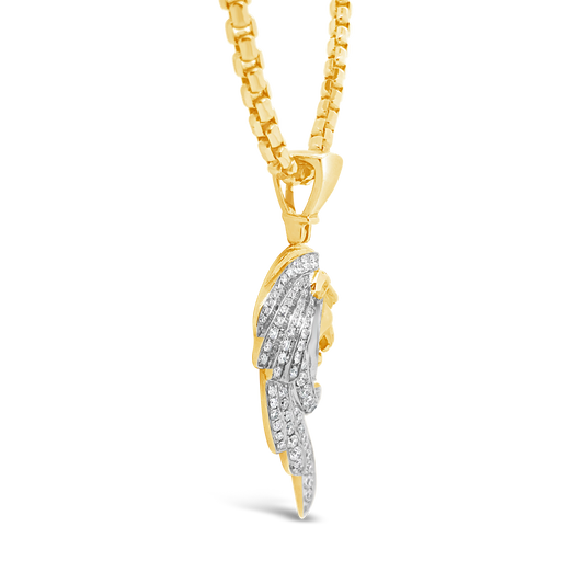 Diamond Pendant 1.20 CTW Round Cut 10K Yellow Gold