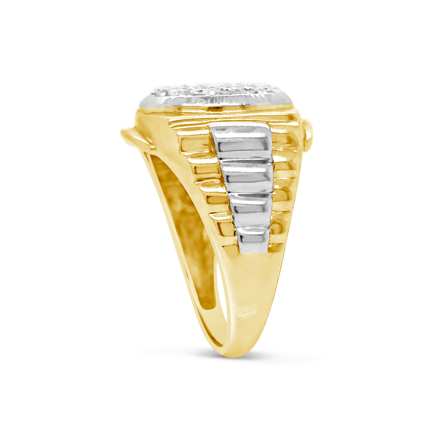 Two-Tone Diamond Ring .52 CTW Round Cut 10K Yellow Gold