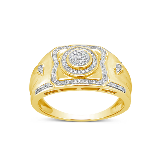 Diamond Nugget Ring .24 CTW Round Cut 10K Yellow Gold