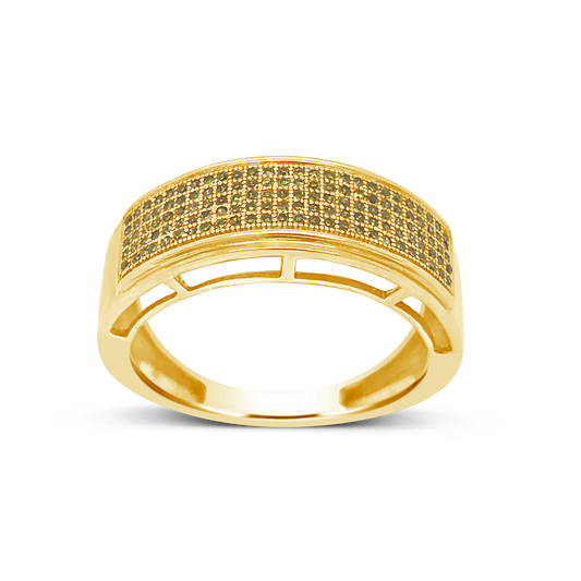 Yellow Canary Diamond Ring .31 CTW Round Cut 10K Yellow Gold