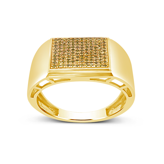 Yellow Canary Diamond Ring .24 CTW Round Cut 10K Yellow Gold