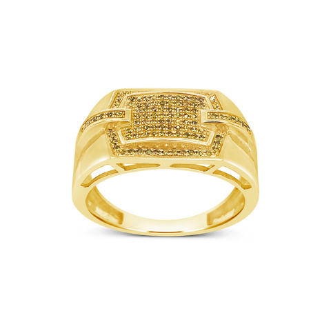 Yellow Canary Diamond Ring .25 CTW Round Cut 10K Yellow Gold