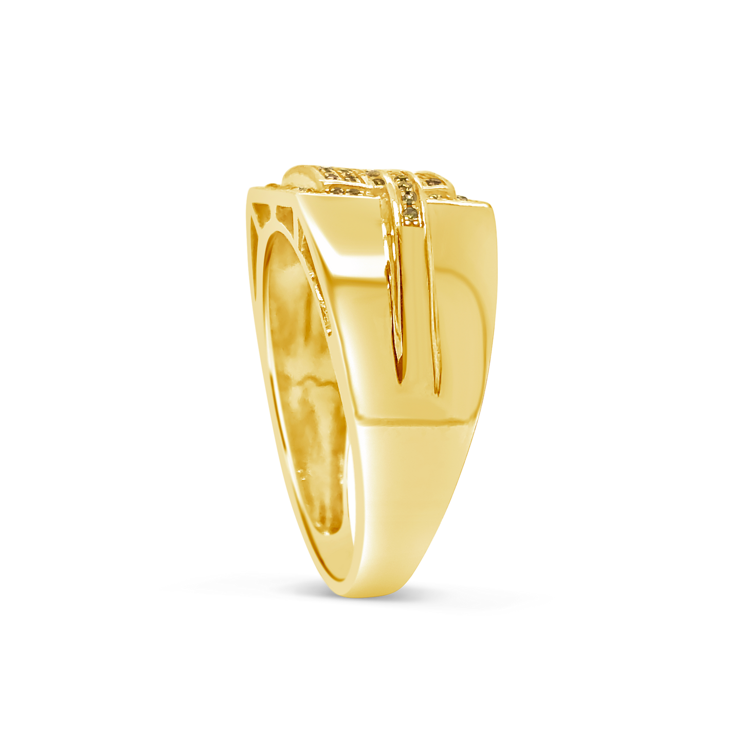 Yellow Canary Diamond Ring .25 CTW Round Cut 10K Yellow Gold