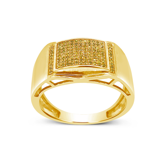 Yellow Canary Diamond Ring .25 CTW Round Cut 10K Yellow Gold