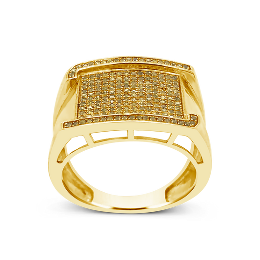Yellow Canary Diamond Ring .58 CTW Round Cut 10K Yellow Gold