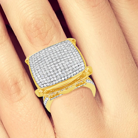 Diamond Ring 1.67 CTW Round Cut 10K Yellow Gold