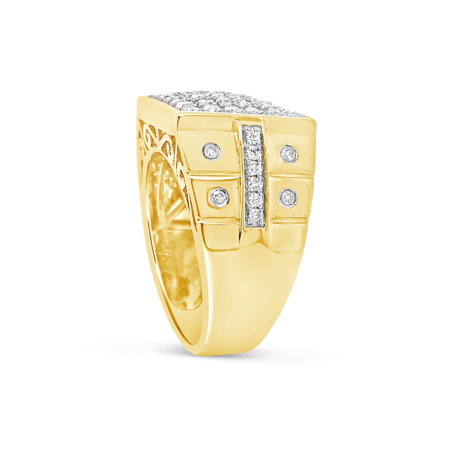 Diamond Ring 1.48 CTW Round Cut 10K Yellow Gold