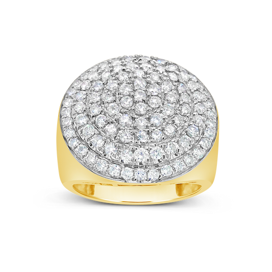 Diamond Ring 2.92 CTW Round Cut 10K Yellow Gold