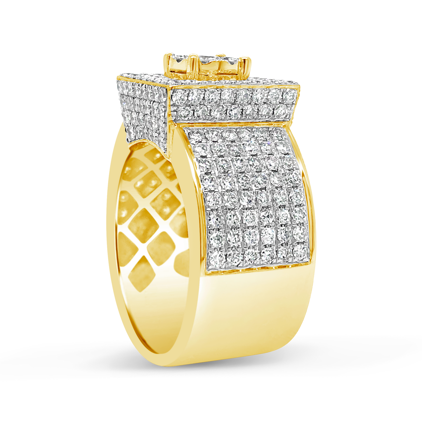 Diamond Ring 3.54 CTW Round Cut 10K Yellow Gold