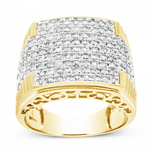 Diamond Ring 2.08 CTW Round Cut 10K Yellow Gold