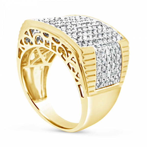 Diamond Ring 2.08 CTW Round Cut 10K Yellow Gold