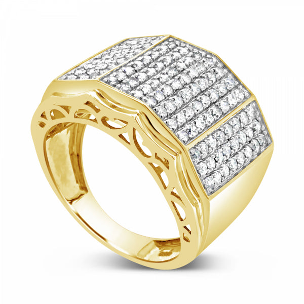 Diamond Ring 1.55 CTW Round Cut 10K Yellow Gold