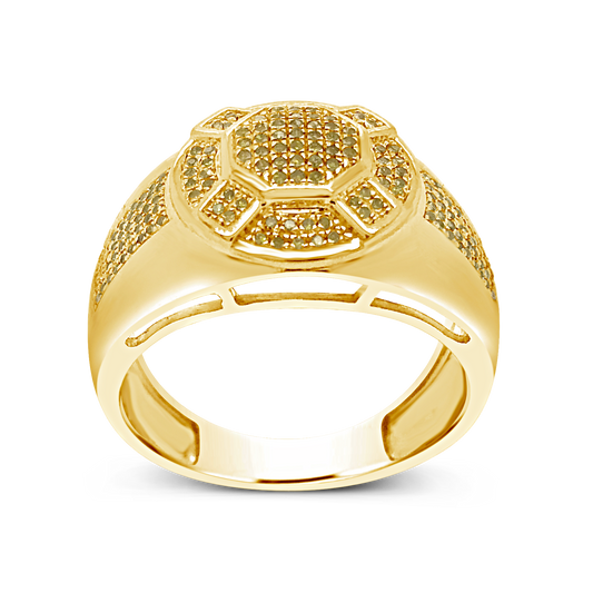 Yellow Canary Diamond Ring .36 CTW Round Cut 10K Yellow Gold