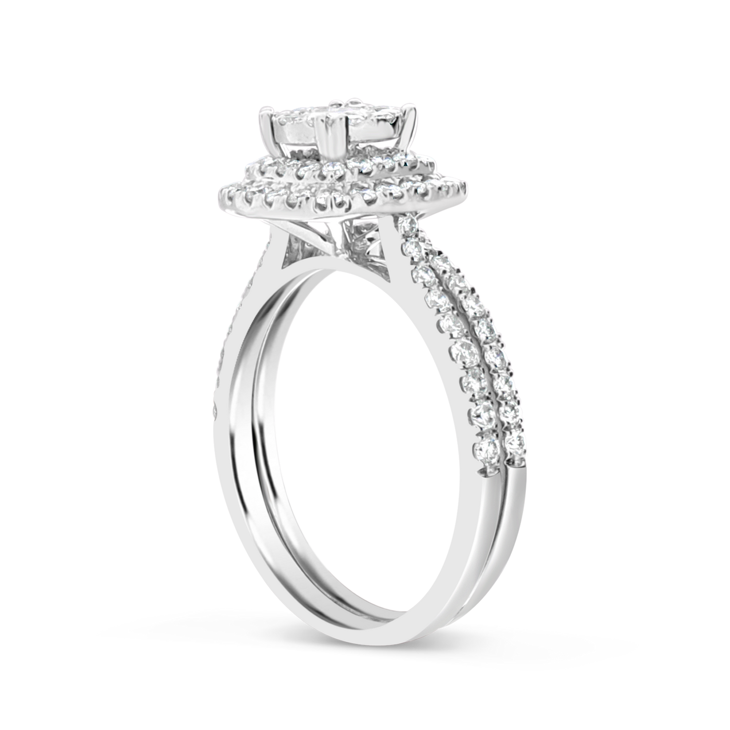 Diamond Engagement Ring .97 CTW Round Cut 14K White Gold