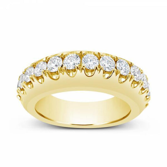 Diamond Ring 1.85 CTW Round Cut 10K Yellow Gold