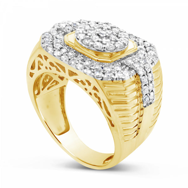 Diamond Ring 1.55 CTW Round Cut 10K Yellow Gold