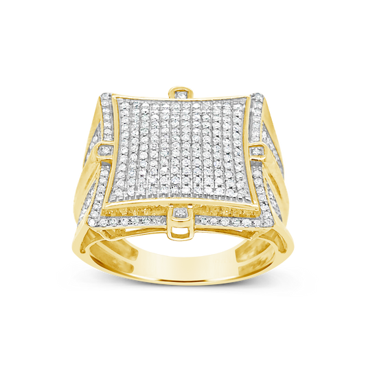 Diamond Ring 1.60 CTW Round Cut 10K Yellow Gold
