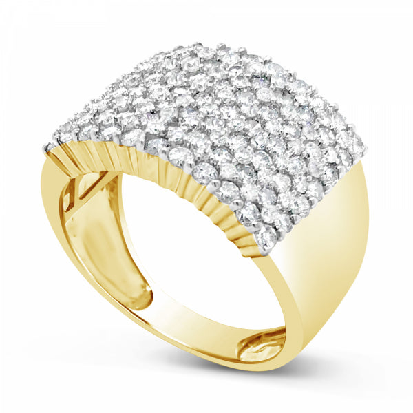 Diamond Ring 2.63 CTW Round Cut 10K Yellow Gold