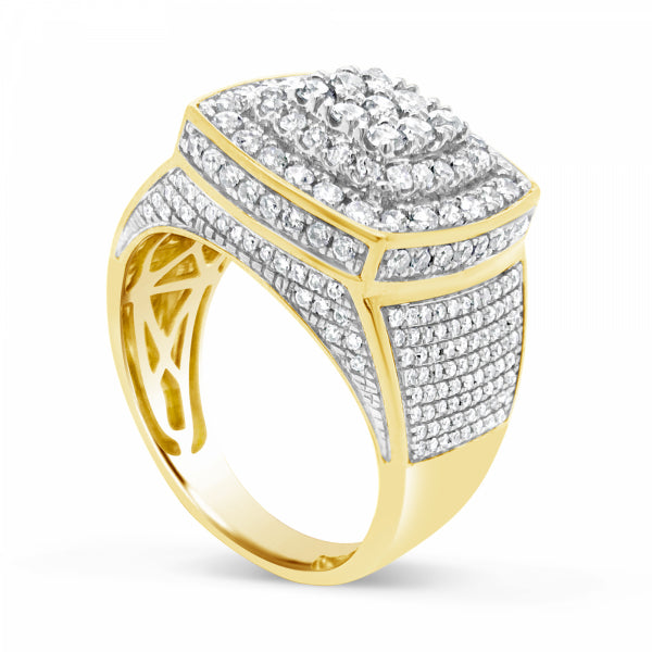 Diamond Ring 1.9 CTW Round Cut 10K Yellow Gold