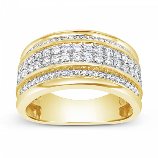 Diamond Ring .81 CTW Round Cut 10K Yellow Gold