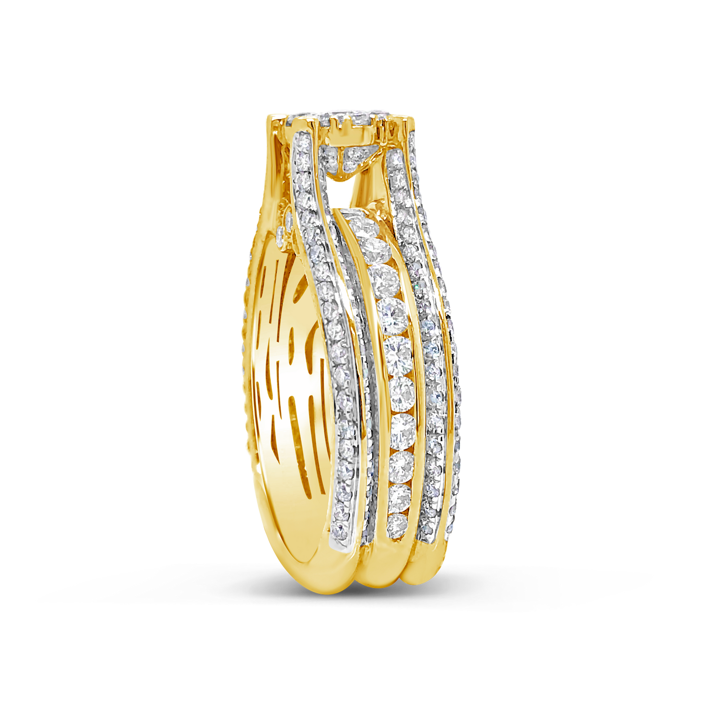 Diamond Halo Engagement Ring 2.16 CTW Round Cut 14K Yellow Gold