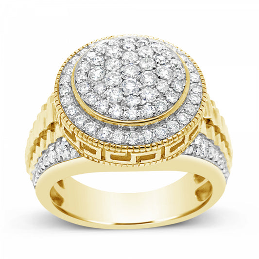 Diamond Ring 1.36 CTW Round Cut 10K Yellow Gold