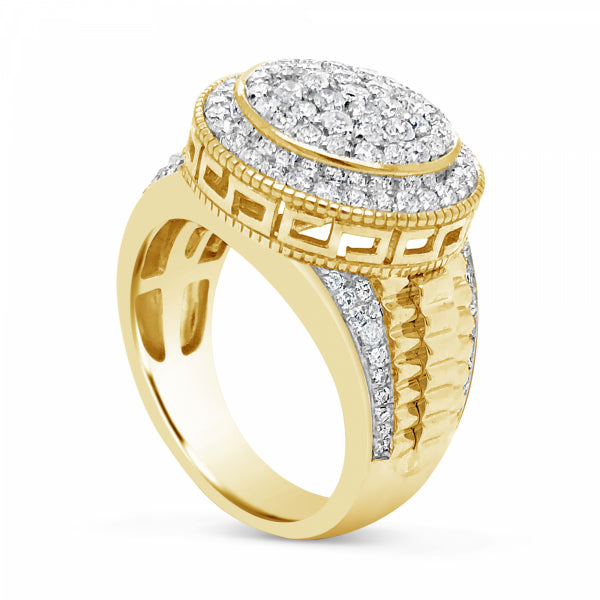 Diamond Ring 1.36 CTW Round Cut 10K Yellow Gold