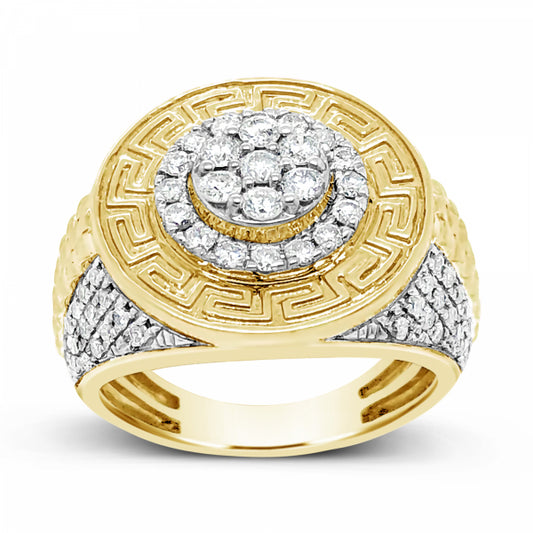 Diamond Ring 1.57 CTW Round Cut 10K Yellow Gold