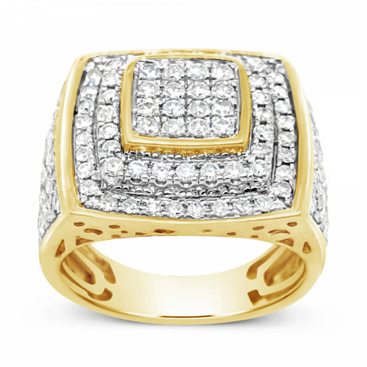 Diamond Ring 2.12 CTW Round Cut 10K Yellow Gold