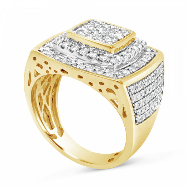 Diamond Ring 2.12 CTW Round Cut 10K Yellow Gold