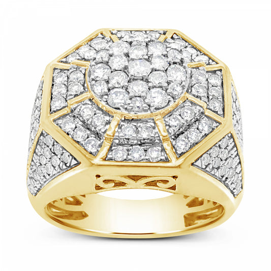 Diamond Ring 2.50 CTW Round Cut 10K Yellow Gold