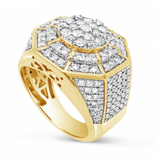 Diamond Ring 2.50 CTW Round Cut 10K Yellow Gold