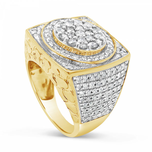 Diamond Ring 2.61 CTW Round Cut 10K Yellow Gold