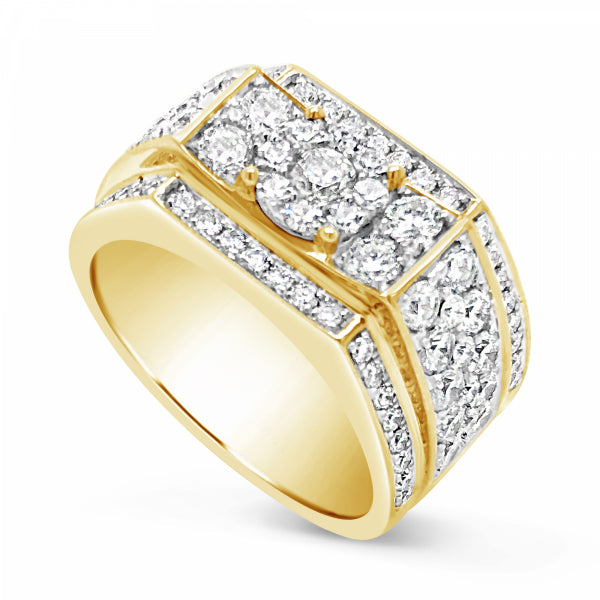 Diamond Ring 2.79 CTW Round Cut 10K Yellow Gold