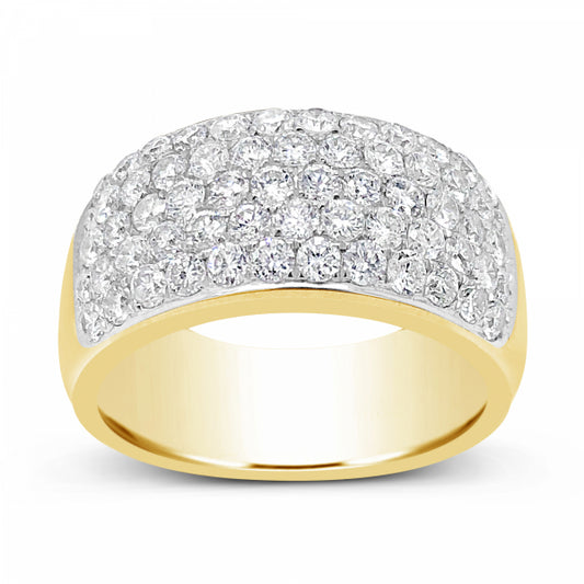 Diamond Ring 2.36 CTW Round Cut 10K Yellow Gold