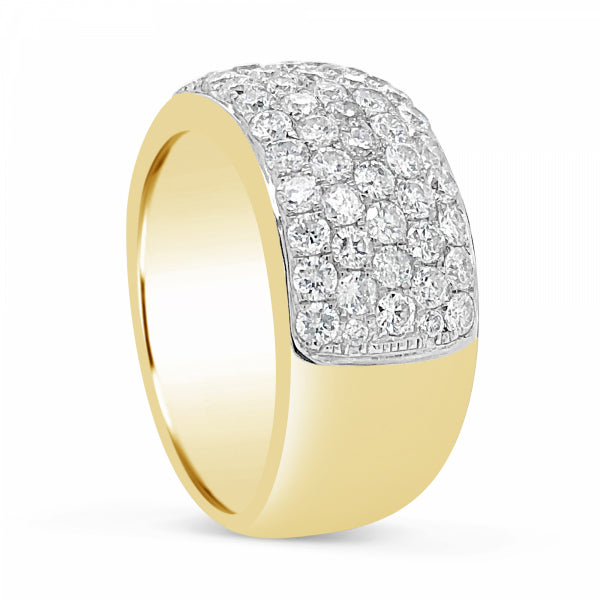 Diamond Ring 2.36 CTW Round Cut 10K Yellow Gold