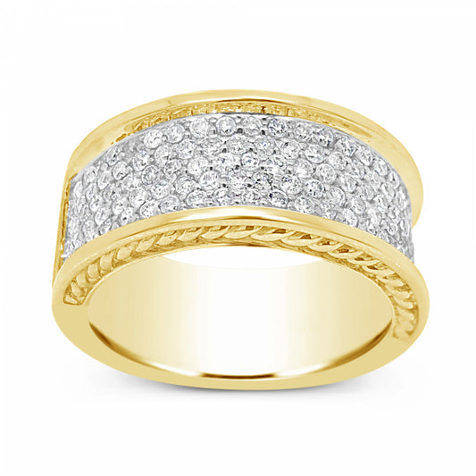 Diamond Ring 1.53 CTW Round Cut 10K Yellow Gold