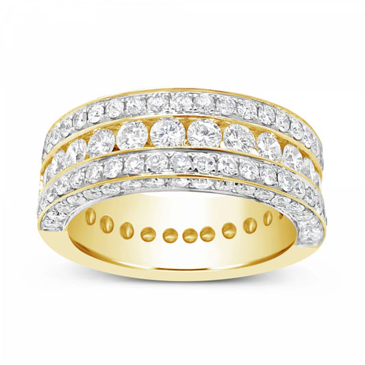 Diamond Ring 2.93 CTW Round Cut 10K Yellow Gold