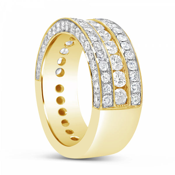 Diamond Ring 2.93 CTW Round Cut 10K Yellow Gold