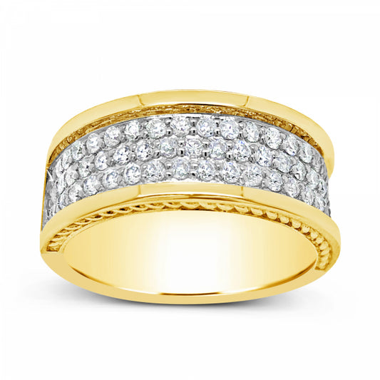 Diamond Ring 1.05 CTW Round Cut 10K Yellow Gold