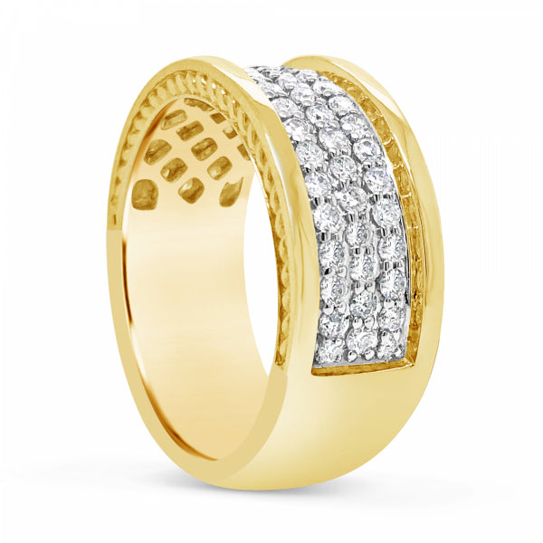Diamond Ring 1.05 CTW Round Cut 10K Yellow Gold