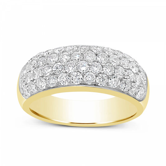 Diamond Ring 1.82 CTW Round Cut 10K Yellow Gold